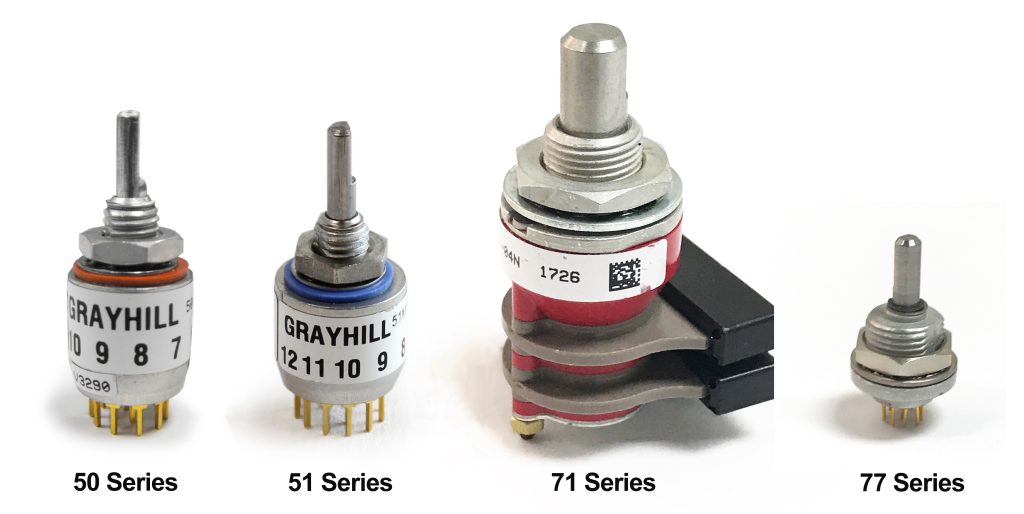 A range of Grayhill rotary switches